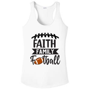 Faith Family Football Christian Fun Fall Football Ladies PosiCharge Competitor Racerback Tank