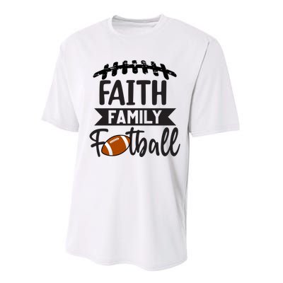 Faith Family Football Christian Fun Fall Football Performance Sprint T-Shirt