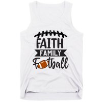 Faith Family Football Christian Fun Fall Football Tank Top