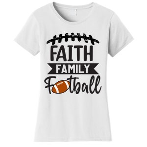 Faith Family Football Christian Fun Fall Football Women's T-Shirt