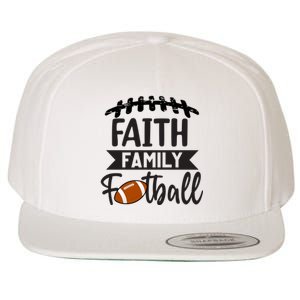 Faith Family Football Christian Fun Fall Football Wool Snapback Cap