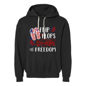 flip flops fireworks and freedom 4th of july Garment-Dyed Fleece Hoodie