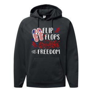 flip flops fireworks and freedom 4th of july Performance Fleece Hoodie