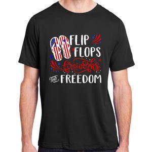 flip flops fireworks and freedom 4th of july Adult ChromaSoft Performance T-Shirt