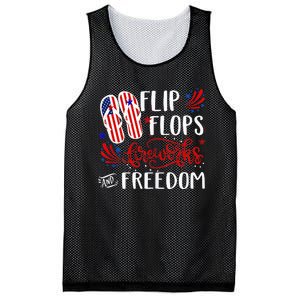 flip flops fireworks and freedom 4th of july Mesh Reversible Basketball Jersey Tank