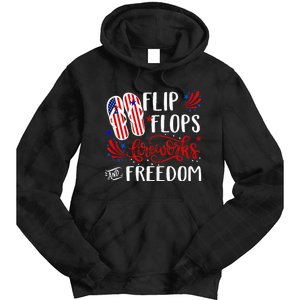 flip flops fireworks and freedom 4th of july Tie Dye Hoodie