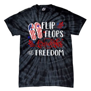 flip flops fireworks and freedom 4th of july Tie-Dye T-Shirt