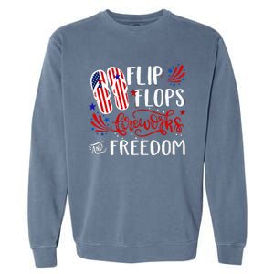 flip flops fireworks and freedom 4th of july Garment-Dyed Sweatshirt