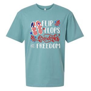 flip flops fireworks and freedom 4th of july Sueded Cloud Jersey T-Shirt