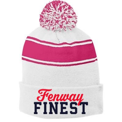 Fenway Finest Stripe Pom Pom Beanie