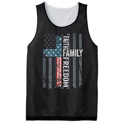 Faith Family Freedom Christian USA Cross Flag Mesh Reversible Basketball Jersey Tank