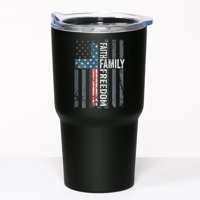Faith Family Freedom Christian USA Cross Flag Tumbler