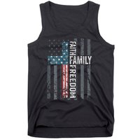 Faith Family Freedom Christian USA Cross Flag Tank Top