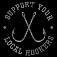 Funny Fishing Fisher Dad Gift Support Your Local Hookers Great Gift Flat Bill Trucker Hat