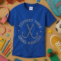 Funny Fishing Fisher Dad Gift Support Your Local Hookers Great Gift Kids T-Shirt