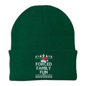 Forced Family Fun Sarcastic Adult Christmas Funny Gift Knit Cap Winter Beanie