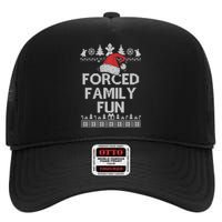 Forced Family Fun Sarcastic Adult Christmas Funny Gift High Crown Mesh Back Trucker Hat