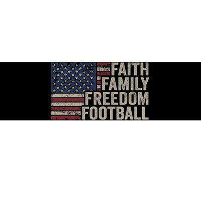 Faith Family Freedom Football Vintage American Flag Player Bumper Sticker