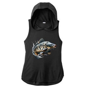 Funny Fishing & Fisherman Gift Ladies PosiCharge Tri-Blend Wicking Draft Hoodie Tank