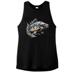 Funny Fishing & Fisherman Gift Ladies PosiCharge Tri-Blend Wicking Tank