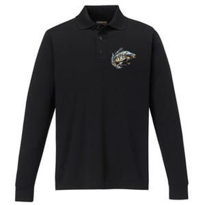 Funny Fishing & Fisherman Gift Performance Long Sleeve Polo