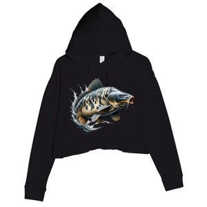 Funny Fishing & Fisherman Gift Crop Fleece Hoodie