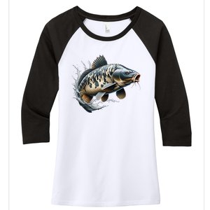 Funny Fishing & Fisherman Gift Women's Tri-Blend 3/4-Sleeve Raglan Shirt