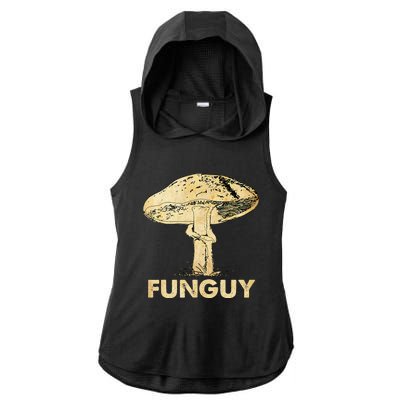 Funguy Funny Fungi Fungus Mushroom Ladies PosiCharge Tri-Blend Wicking Draft Hoodie Tank