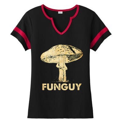 Funguy Funny Fungi Fungus Mushroom Ladies Halftime Notch Neck Tee