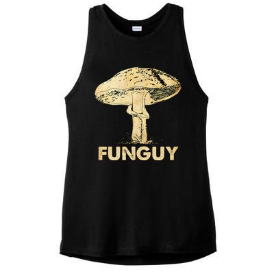 Funguy Funny Fungi Fungus Mushroom Ladies PosiCharge Tri-Blend Wicking Tank