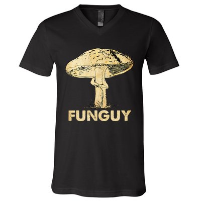 Funguy Funny Fungi Fungus Mushroom V-Neck T-Shirt