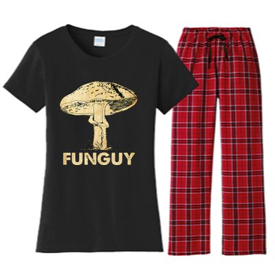 Funguy Funny Fungi Fungus Mushroom Women's Flannel Pajama Set