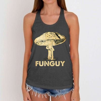 Funguy Funny Fungi Fungus Mushroom Women's Knotted Racerback Tank