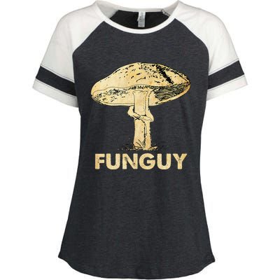 Funguy Funny Fungi Fungus Mushroom Enza Ladies Jersey Colorblock Tee