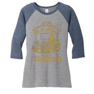 Funny Farmer Farm Tractor Farming Truck Lovers Humor Outfit Women's Tri-Blend 3/4-Sleeve Raglan Shirt