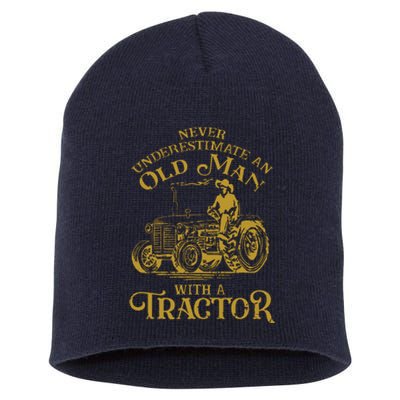 Funny Farmer Farm Tractor Farming Truck Lovers Humor Outfit Short Acrylic Beanie