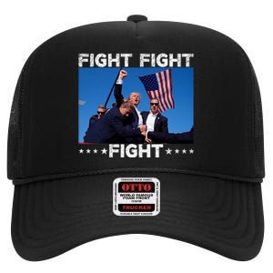 Fight Fight Fight Trump 2024 Vote Trump High Crown Mesh Back Trucker Hat