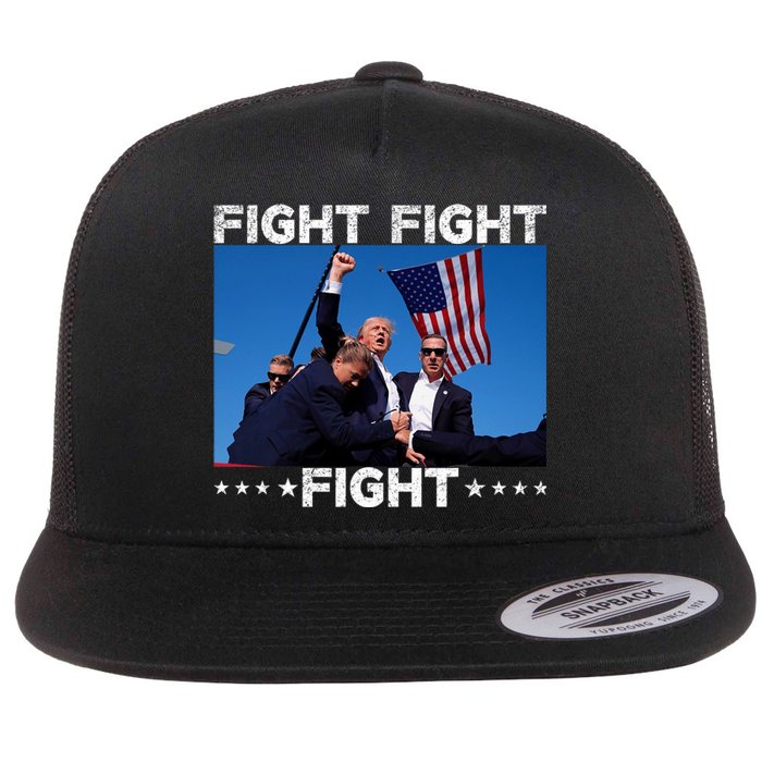 Fight Fight Fight Trump 2024 Vote Trump Flat Bill Trucker Hat