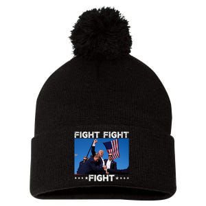 Fight Fight Fight Trump 2024 Vote Trump Pom Pom 12in Knit Beanie