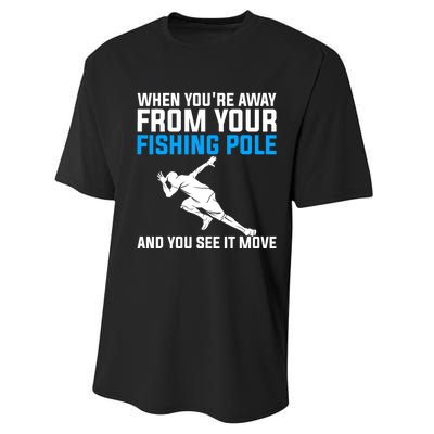 Funny Fishing Fisherman Angler Fish Design Performance Sprint T-Shirt