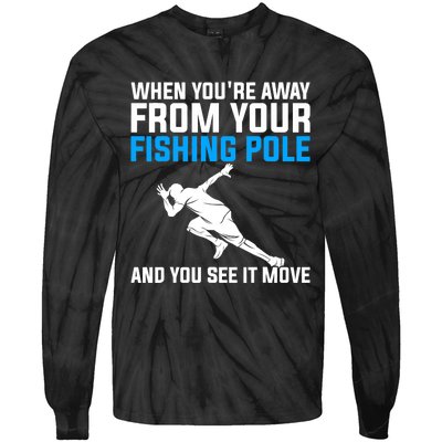 Funny Fishing Fisherman Angler Fish Design Tie-Dye Long Sleeve Shirt