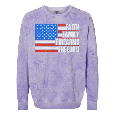 Faith Family Firearms Freedom Colorblast Crewneck Sweatshirt