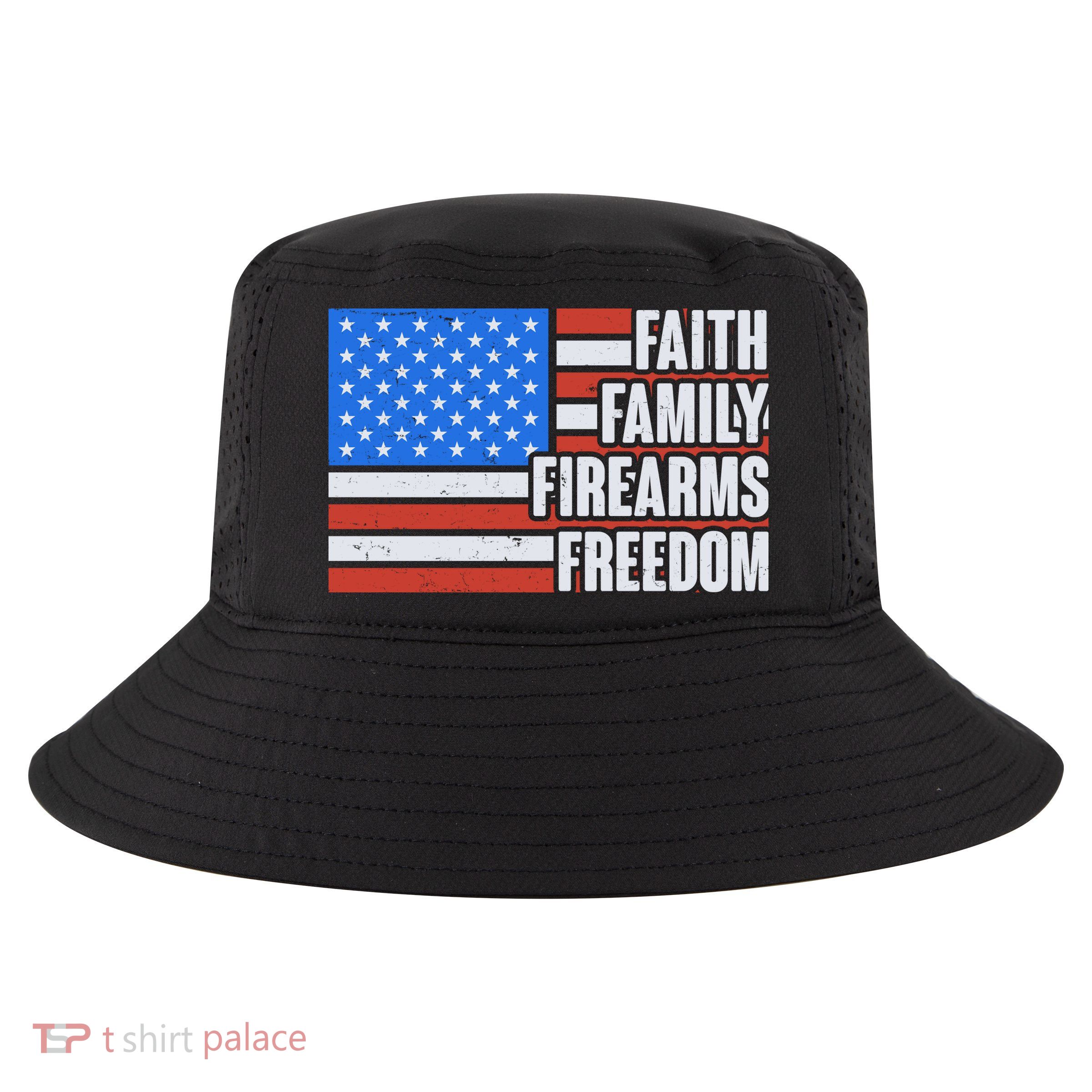 Faith Family Firearms Freedom Cool Comfort Performance Bucket Hat