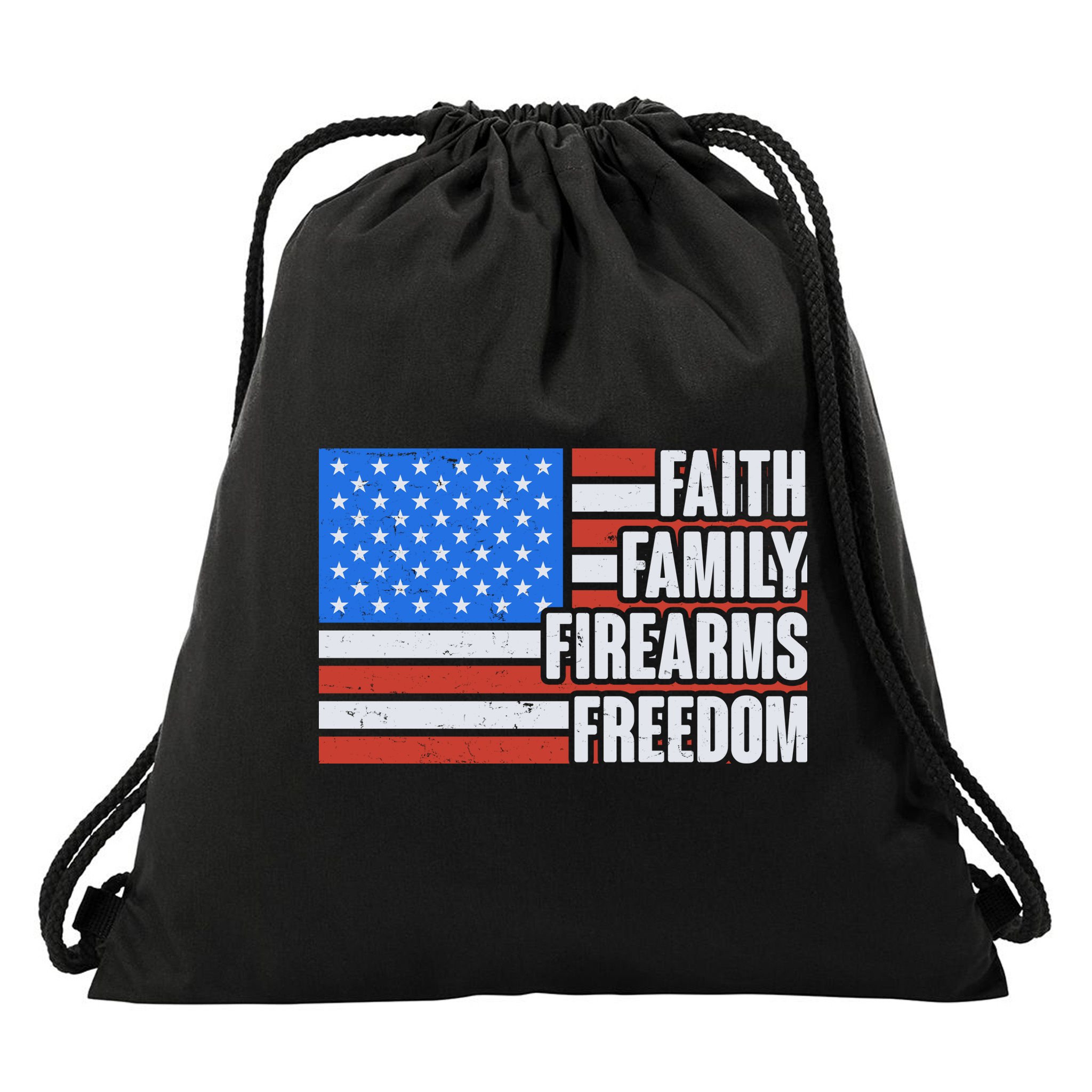 Faith Family Firearms Freedom Drawstring Bag