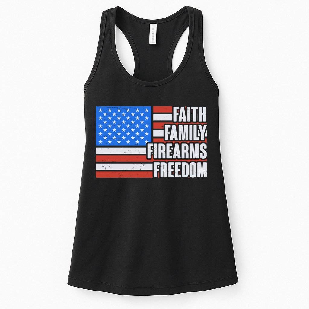 Faith Family Firearms Freedom Womens Tank Top