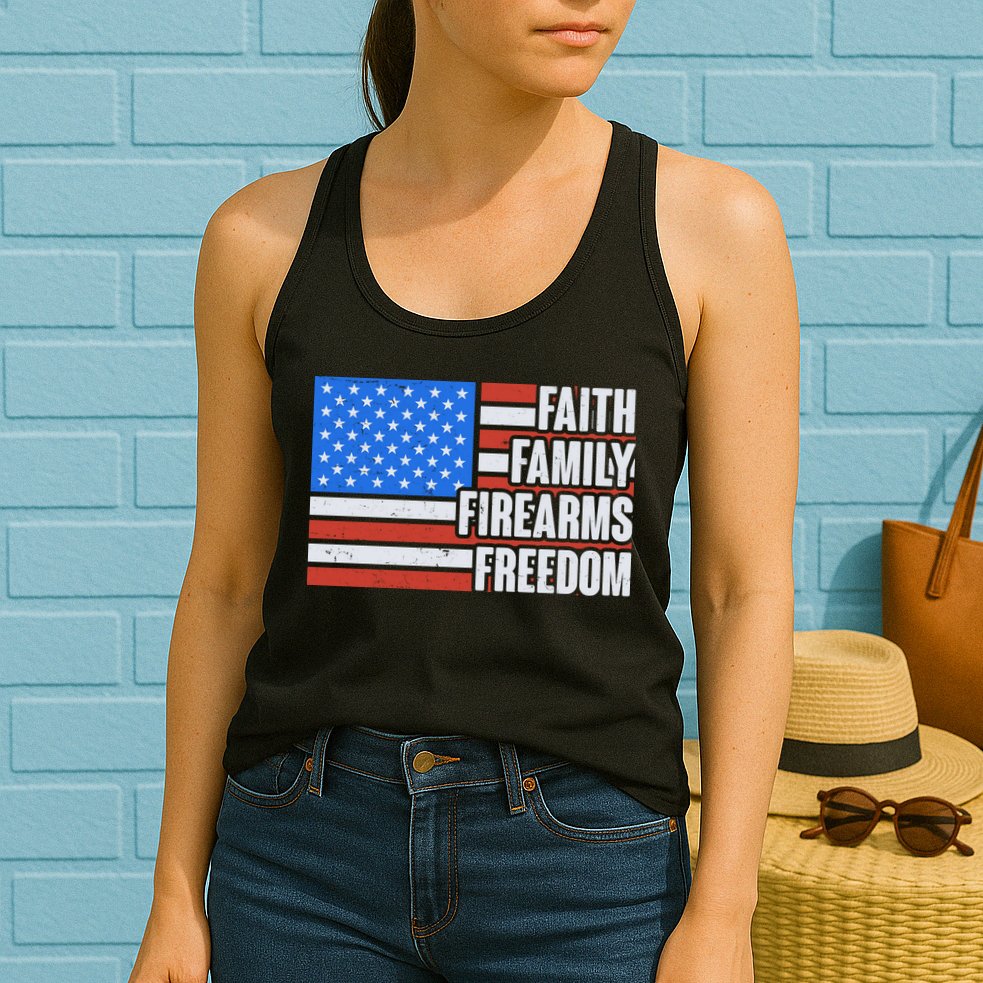 Faith Family Firearms Freedom Womens Tank Top