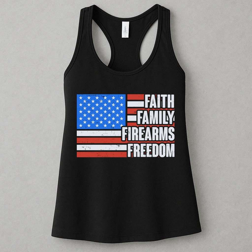 Faith Family Firearms Freedom Womens Tank Top