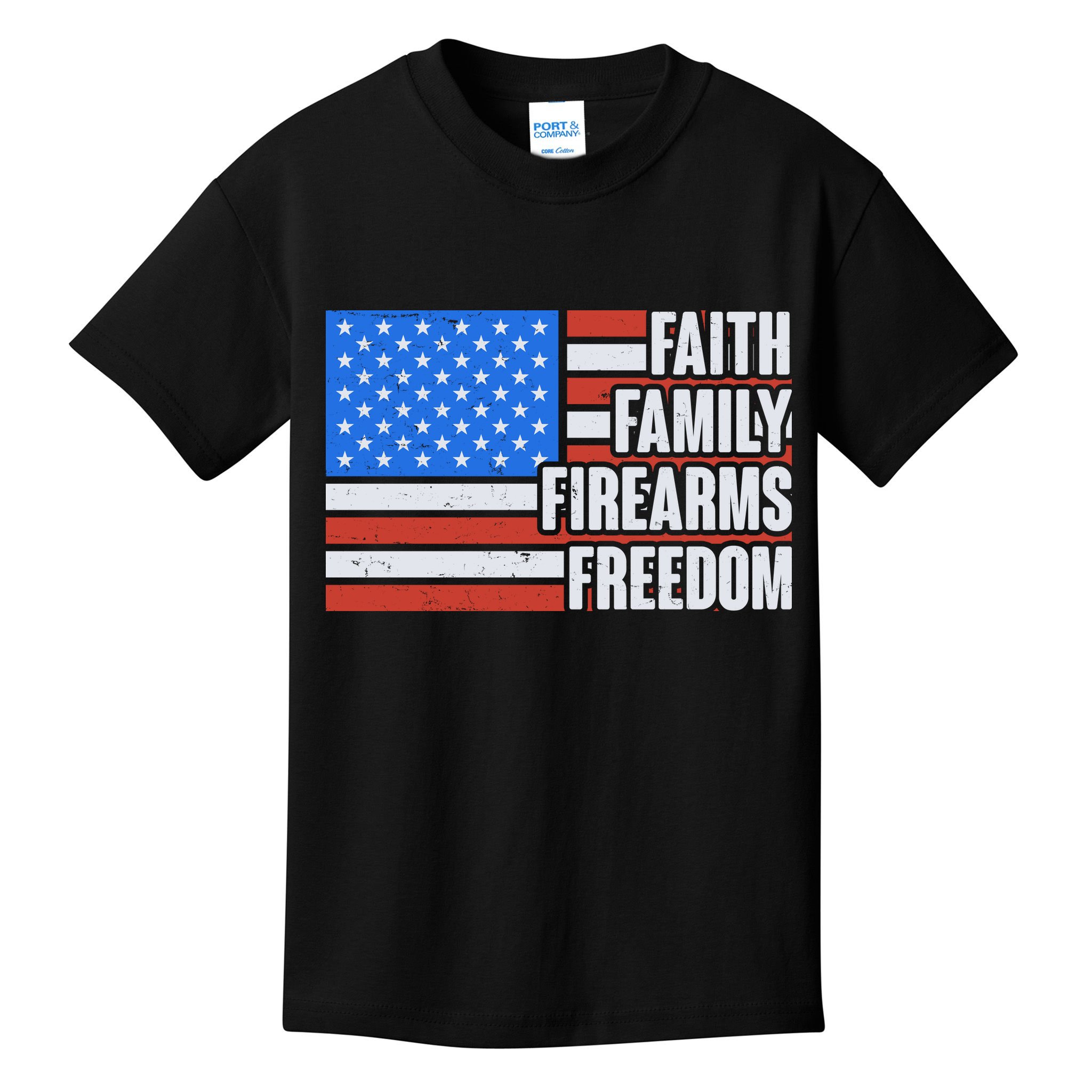 Faith Family Firearms Freedom Kids T-Shirt