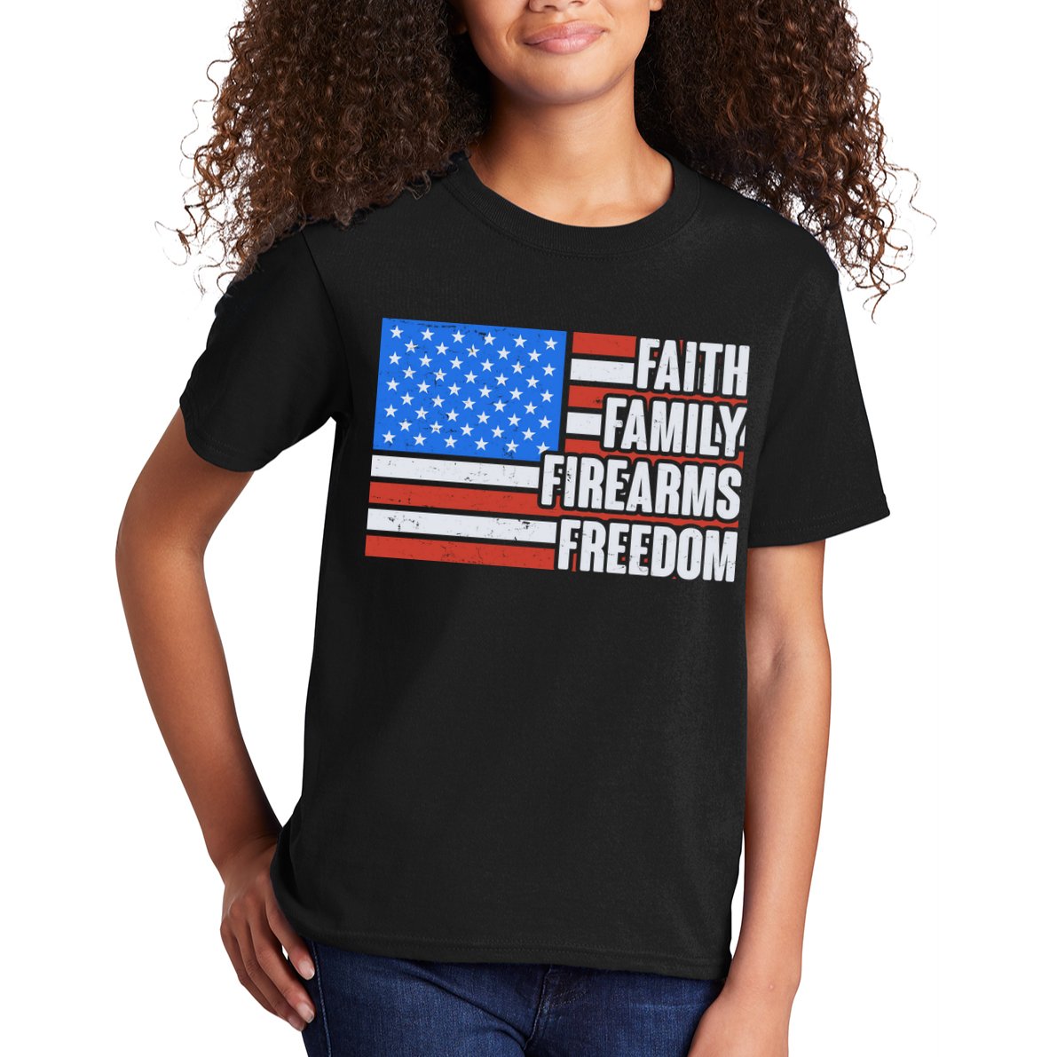 Faith Family Firearms Freedom Kids T-Shirt