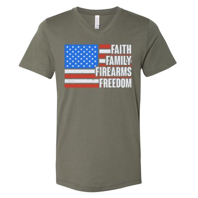 Faith Family Firearms Freedom V-Neck T-Shirt